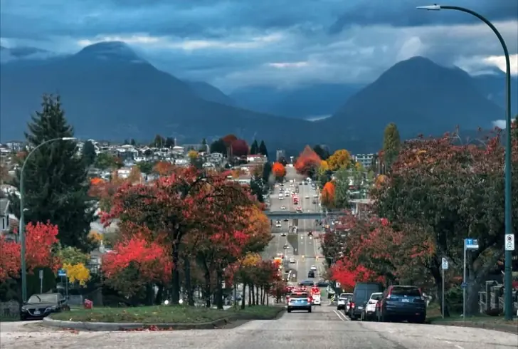 Vancouver city with mountains background